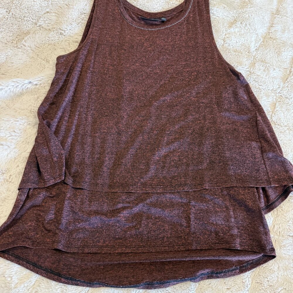 Apt. 9 Dark Mauve and Black Tank Top Blouse